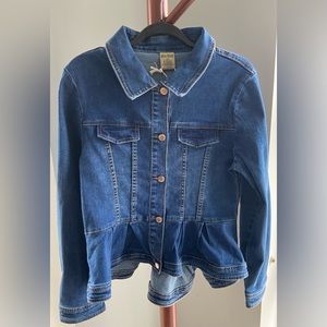 Nina Rossi Peplum Jean Jacket